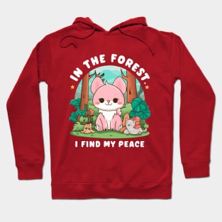 In the forest I find my peace cat Hoodie